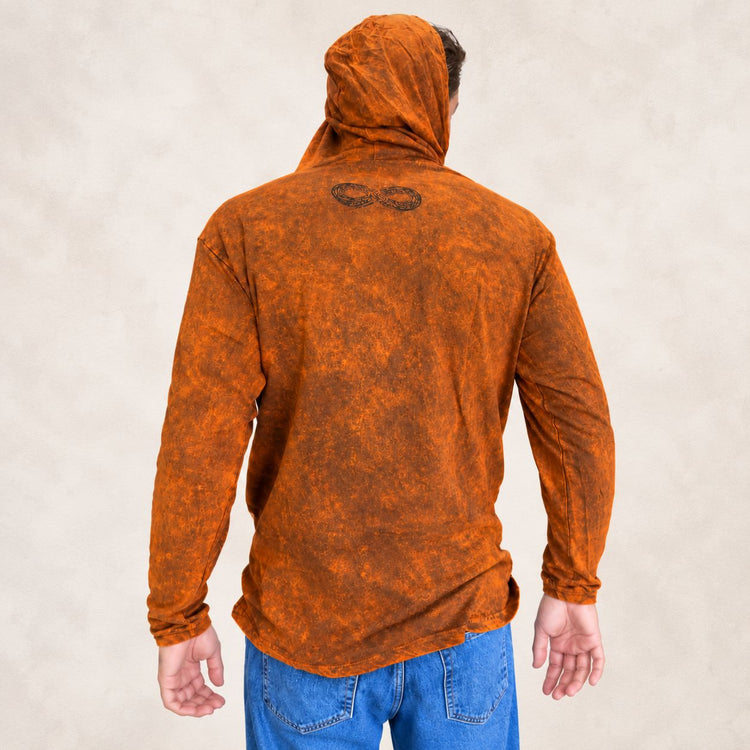 Sudadera con capucha naranja quemado – Talla XL