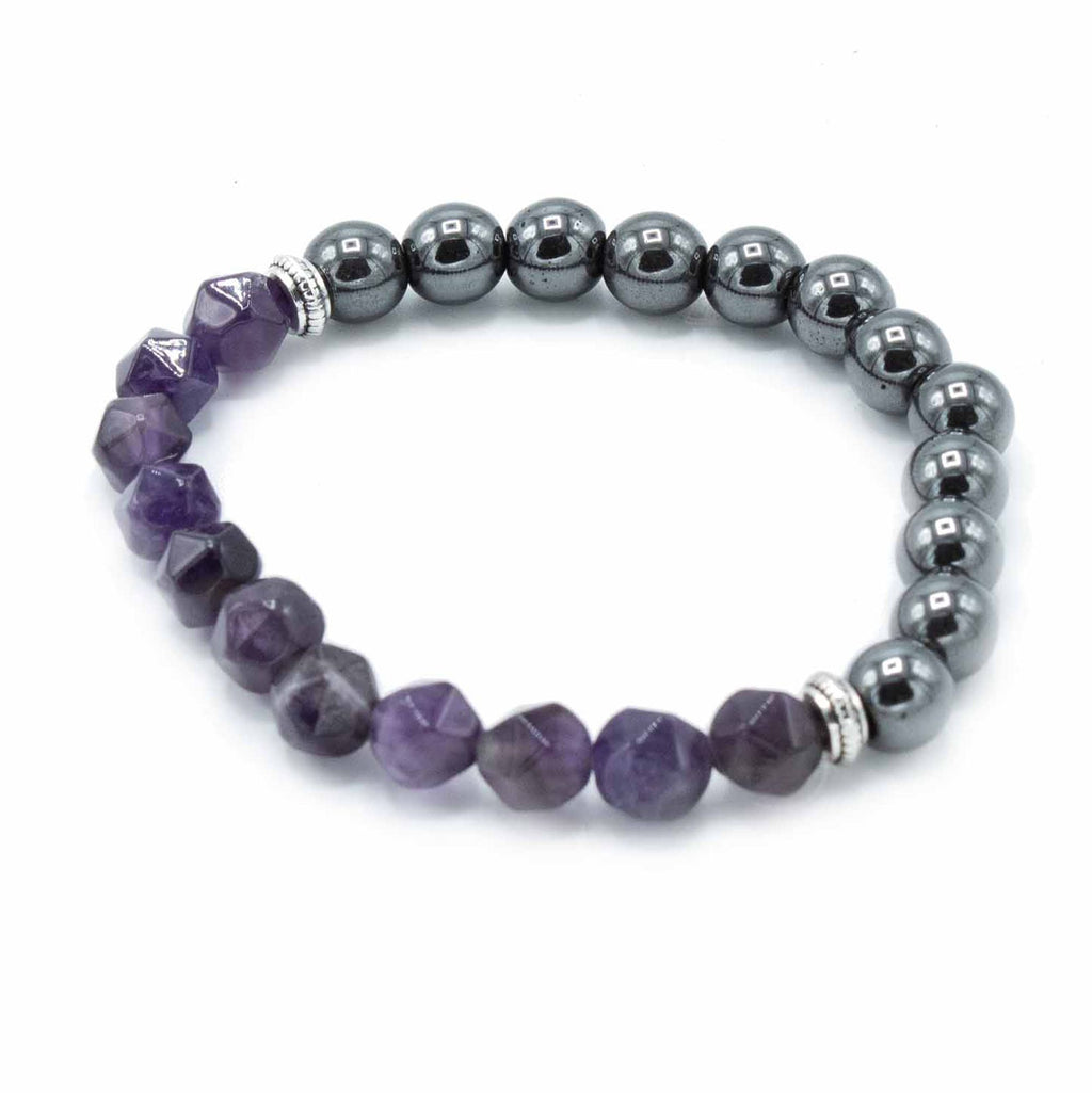 Pulsera de Piedra Preciosa Tallada - Amatista Magnética