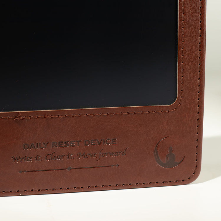 Cuaderno A5 con pantalla LCD borrable – Marrón, 80 hojas