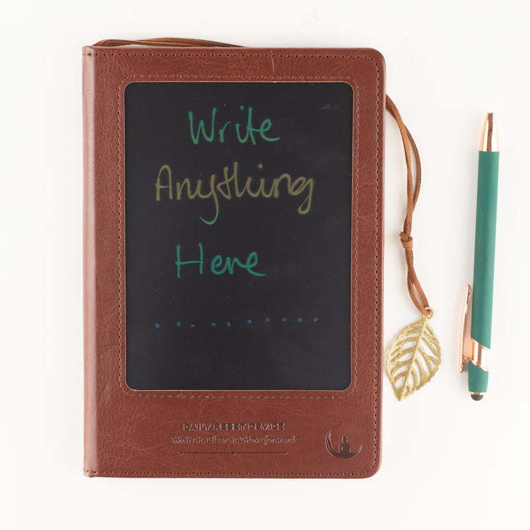Cuaderno A5 con pantalla LCD borrable – Marrón, 80 hojas