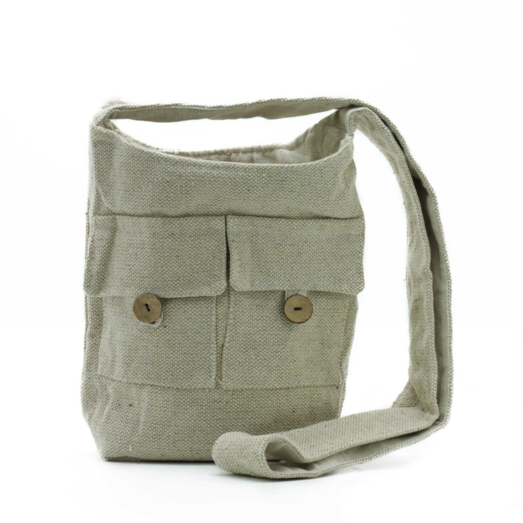 Bolso mediano de dos bolsillos en tono natural