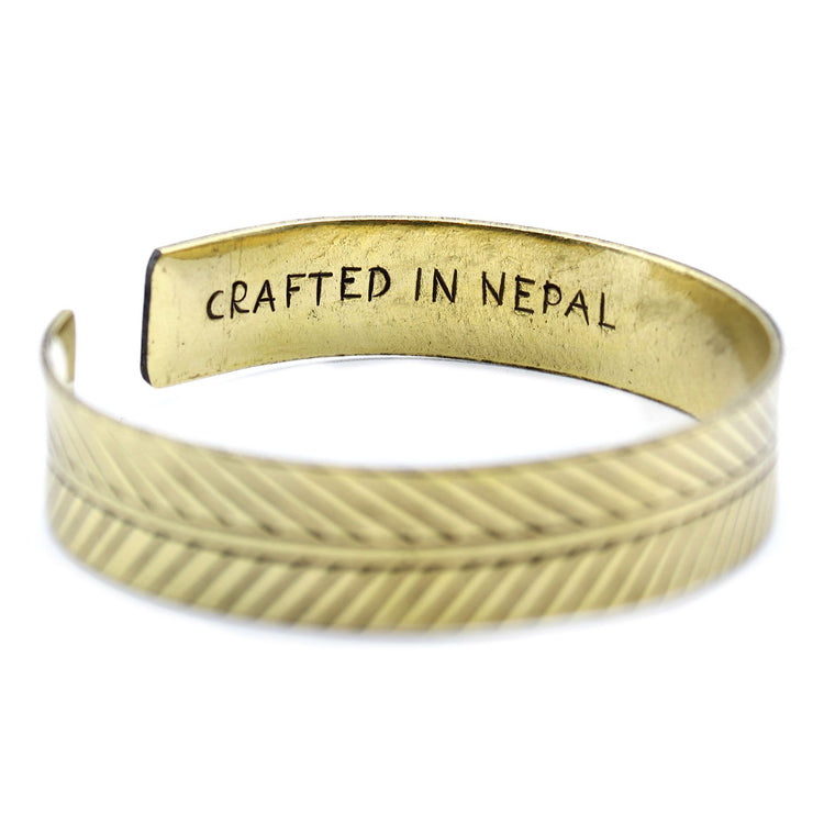 Pulsera de latón estilo tibetano – Hoja Tribal Ancha