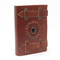 Cuaderno de cuero Onix Negro con correa
