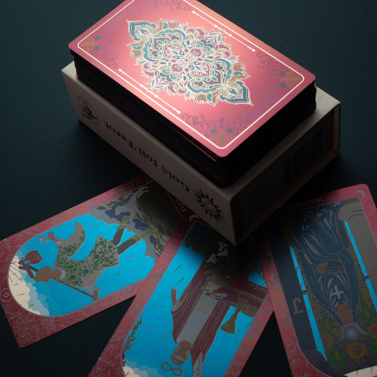 Tarot con lámina rubí – Con folleto y caja rosa