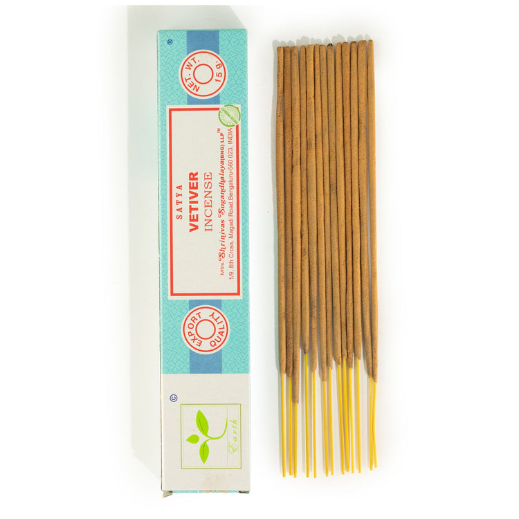 Incienso Satya Vetiver – Varillas, 15 g