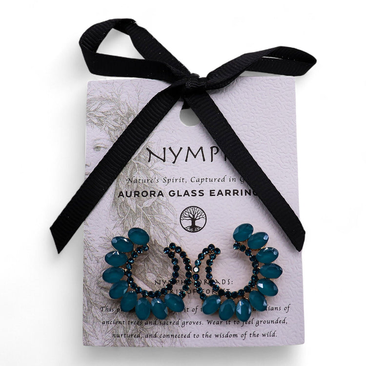 Pendientes de Aro de Estilo Vintage - Verde Turquesa