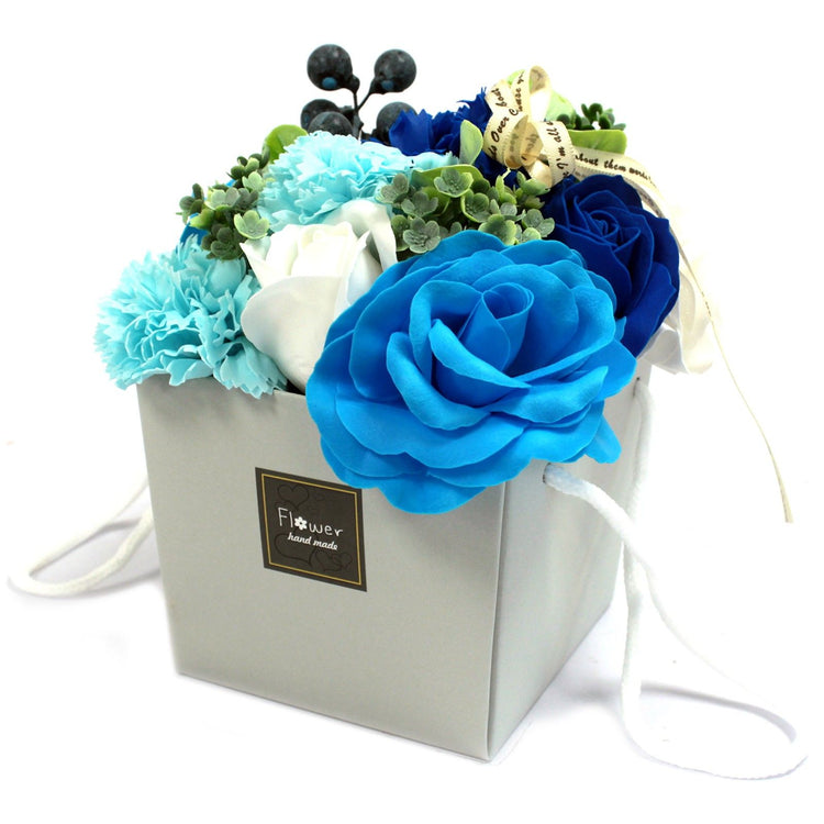 Bouquet de Flores de Jabón - Rosas Azules y Claveles